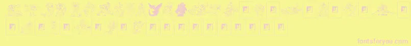 Delightful Lil Dragons-Schriftart – Rosa Schriften auf gelbem Hintergrund
