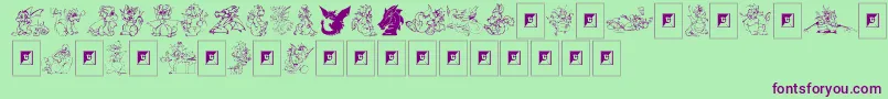 Delightful Lil Dragons Font – Purple Fonts on Green Background