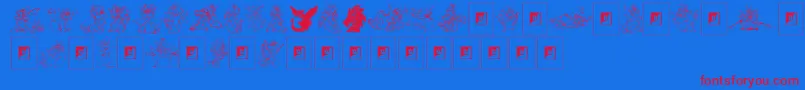 Delightful Lil Dragons Font – Red Fonts on Blue Background