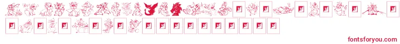 Delightful Lil Dragons Font – Red Fonts on White Background