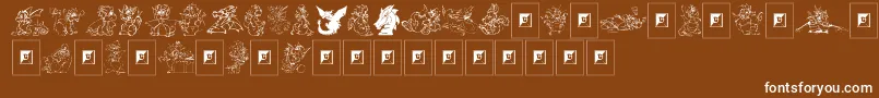 Police Delightful Lil Dragons – polices blanches sur fond brun