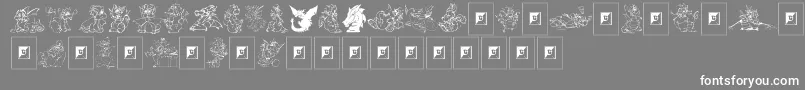 Fonte Delightful Lil Dragons – fontes brancas em um fundo cinza