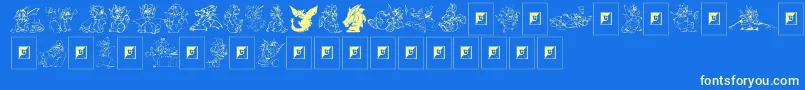 Шрифт Delightful Lil Dragons – жёлтые шрифты на синем фоне