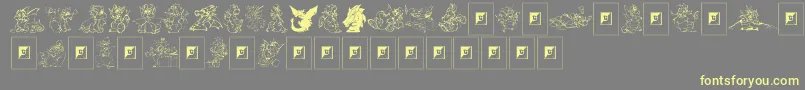 Delightful Lil Dragons-Schriftart – Gelbe Schriften auf grauem Hintergrund