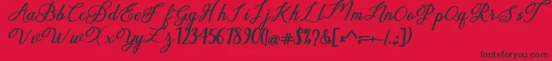 delightful Font – Black Fonts on Red Background