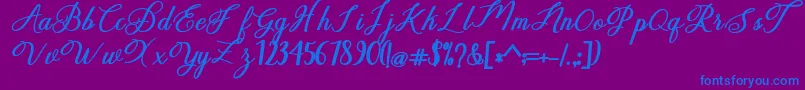 delightful Font – Blue Fonts on Purple Background