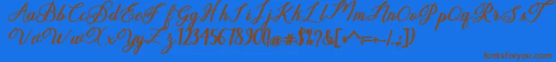 delightful Font – Brown Fonts on Blue Background