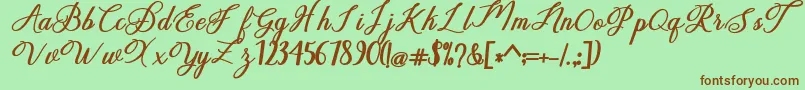 delightful Font – Brown Fonts on Green Background