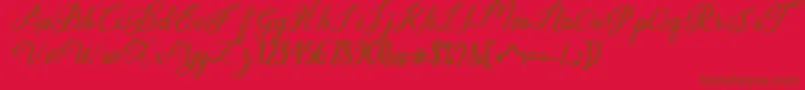 delightful Font – Brown Fonts on Red Background