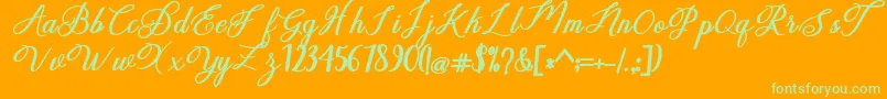 delightful Font – Green Fonts on Orange Background