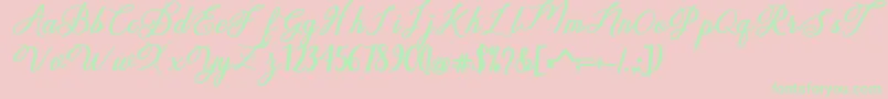 delightful Font – Green Fonts on Pink Background