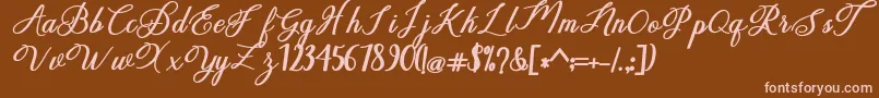 delightful Font – Pink Fonts on Brown Background