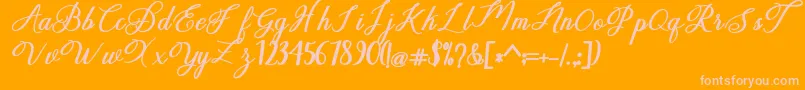 delightful Font – Pink Fonts on Orange Background
