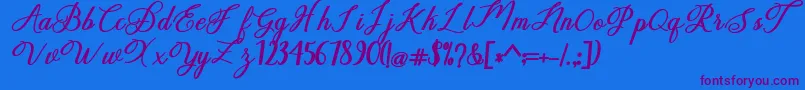 delightful Font – Purple Fonts on Blue Background