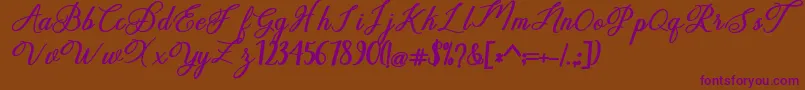 delightful Font – Purple Fonts on Brown Background