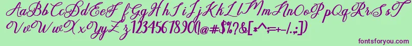 delightful Font – Purple Fonts on Green Background