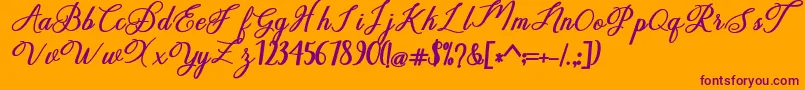 delightful Font – Purple Fonts on Orange Background