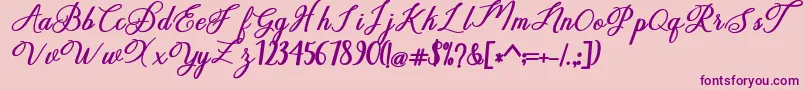 delightful Font – Purple Fonts on Pink Background