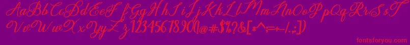 delightful Font – Red Fonts on Purple Background