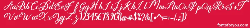 delightful Font – White Fonts on Red Background