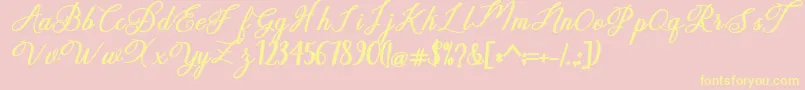 delightful Font – Yellow Fonts on Pink Background