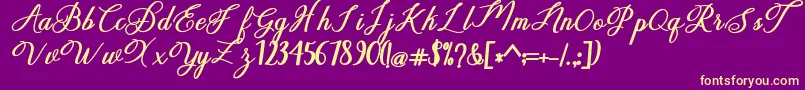 delightful Font – Yellow Fonts on Purple Background