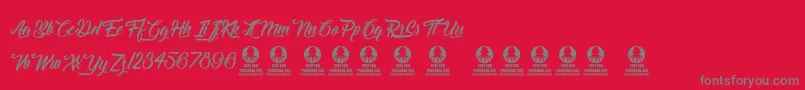 Delightful Font – Gray Fonts on Red Background