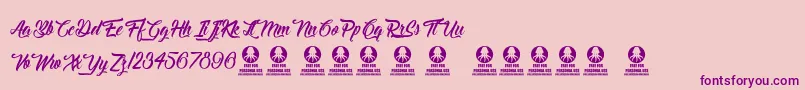 Fonte Delightful – fontes roxas em um fundo rosa