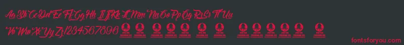 Delightful Font – Red Fonts on Black Background