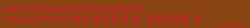 Delightful Font – Red Fonts on Brown Background