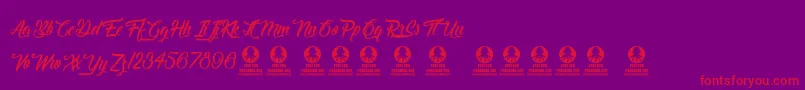 Delightful Font – Red Fonts on Purple Background