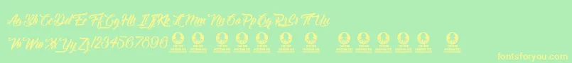 Delightful Font – Yellow Fonts on Green Background
