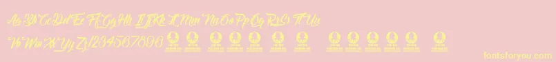 Delightful Font – Yellow Fonts on Pink Background