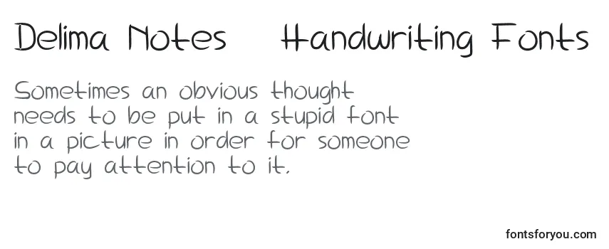Review of the Delima Notes   Handwriting Fonts Font