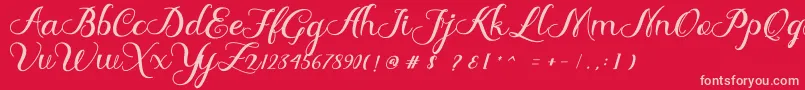 Delima Font – Pink Fonts on Red Background