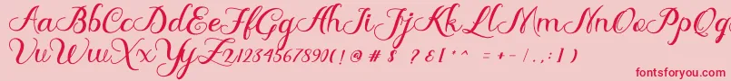 Delima Font – Red Fonts on Pink Background