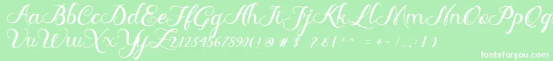 Delima Font – White Fonts on Green Background