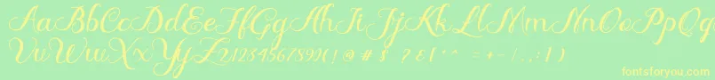 Delima Font – Yellow Fonts on Green Background