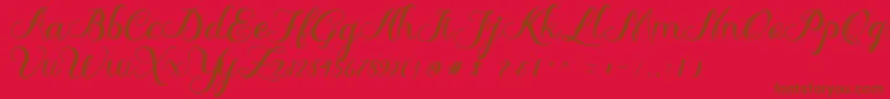 Delima-Schriftart – Braune Schriften auf rotem Hintergrund