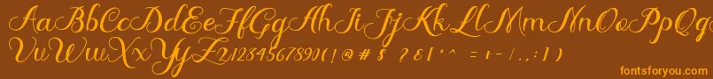 Delima Font – Orange Fonts on Brown Background