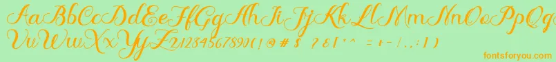 Delima Font – Orange Fonts on Green Background