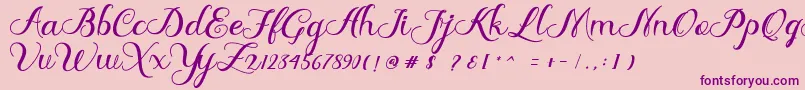 Delima Font – Purple Fonts on Pink Background