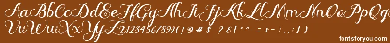 Delima Font – White Fonts on Brown Background