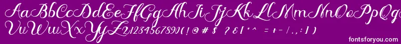 Delima Font – White Fonts on Purple Background