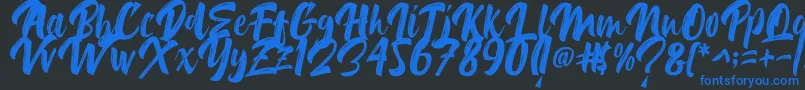 Delimax-fontti – siniset fontit mustalla taustalla
