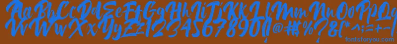Delimax Font – Blue Fonts on Brown Background