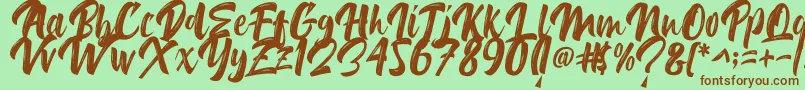 Delimax-fontti – ruskeat fontit vihreällä taustalla