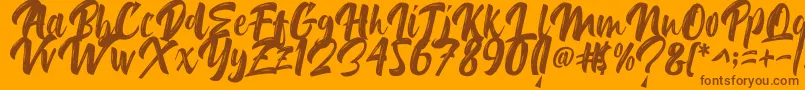 Delimax Font – Brown Fonts on Orange Background