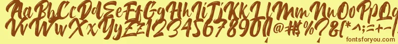 Delimax Font – Brown Fonts on Yellow Background
