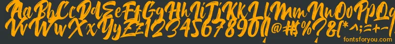 Delimax Font – Orange Fonts on Black Background